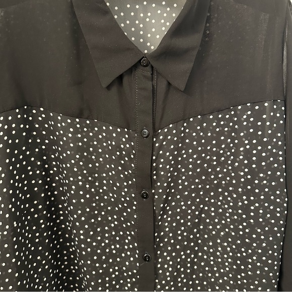 Evans Long Sleeve Color-block Button Down Tunic - Picture 2 of 5